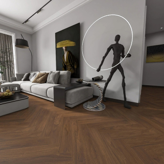 HDF Dark Herringbone Laminate Flooring