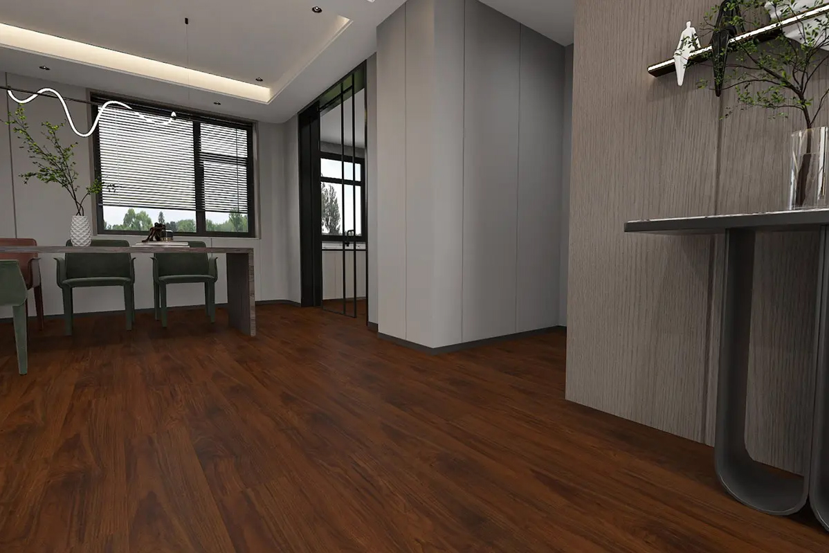 Dunkelbrauner wasserfester Carbon-Laminatboden