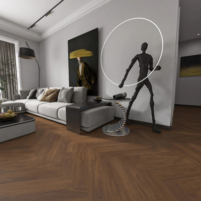 HDF Dark Herringbone Laminate Flooring